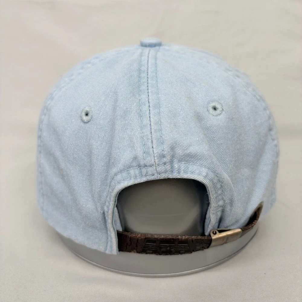 Adams Baseball Cap Pig Embroidered Unisex OSFM Blue Cotton Leather Strap